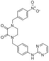 2,3-Piperazinedione, 1-((4-nitrophenyl)methyl)-4-((4-(2-pyrimidinylami no)phenyl)methyl)- Structure