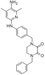 2,3-Piperazinedione, 1-(p-((5-amino-4,6-dimethyl-2-pyridyl)amino)benzy l)-4-benzyl- Structure