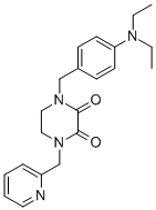 1-((4-(Diethylamino)phenyl)methyl)-4-(2-pyridinylmethyl)-2,3-piperazin edione Structure