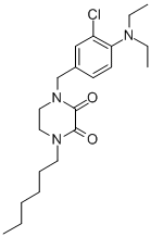 1-(3-Chloro-4-(diethylamino)benzyl)-4-hexyl-2,3-piperazinedione 구조식 이미지