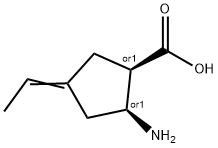 Cyclopentanecarboxylic acid, 2-amino-4-ethylidene-, cis- (9CI) Structure