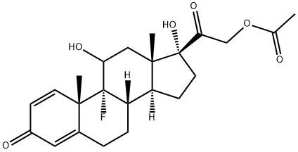 9-Fluoro-11,17,21-trihydroxypregna-1,4-diene-3,20-dione 21-acetate 구조식 이미지