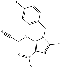 ((1-(p-Fluorobenzyl)-2-methyl-4-nitro-1H-imidazol-5-yl)thio)acetonitri le Structure
