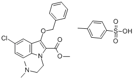 1-(beta-Dimethylaminoaethyl)-2-methoxycarbonyl-3-benzyloxy-5-chlor-ind ol-toluol-4-sulfonat Structure