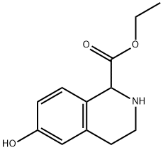 에틸6-하이드록시-1,2,3,4-테트라하이드로-이소퀴놀린-1-카복실레이트 구조식 이미지