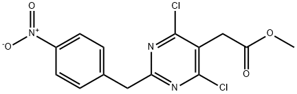 Methyl [4,6-dichloro-2-(4-nitrobenzyl)pyrimidin-5-yl]acetate 구조식 이미지