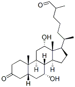 7알파,12알파-디하이드록시-3-옥소-5베타-콜레스탄-26-알 구조식 이미지