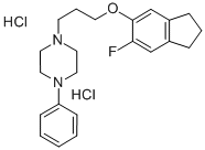 1-(3-((6-Fluoro-2,3-dihydro-1H-inden-5-yl)oxy)propyl)-4-phenylpiperazi ne dihydrochloride 구조식 이미지