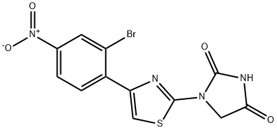 1-(4-(2-Bromo-4-nitrophenyl)-2-thiazolyl)hydantoin Structure