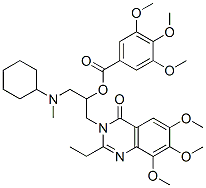 Benzoic  acid,  3,4,5-trimethoxy-,  2-(cyclohexylmethylamino)-1-[(2-ethyl-6,7,8-trimethoxy-4-oxo-3(4H)-quinazolinyl)methyl]ethyl  ester Structure