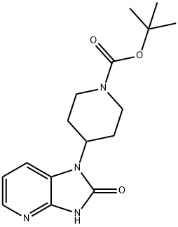 4-(2,3-Dihydro-2-oxo-1H-imidazo[4,5-b]pyridin-1-yl)-1-piperidinecarboxylic acid 1,1-dimethylethyl ester 구조식 이미지