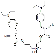 [2-[[2-cyano-3-[4-(diethylamino)phenyl]-1-oxoallyl]oxy]ethyl][3-[[2-cyano-3-[4-(diethylamino)phenyl]-1-oxoallyl]oxy]propyl]dimethylammonium chloride  구조식 이미지