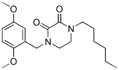 1-[(2,5-dimethoxyphenyl)methyl]-4-hexyl-piperazine-2,3-dione Structure