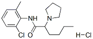 N-(2-chloro-6-methyl-phenyl)-2-pyrrolidin-1-yl-hexanamide hydrochlorid e Structure