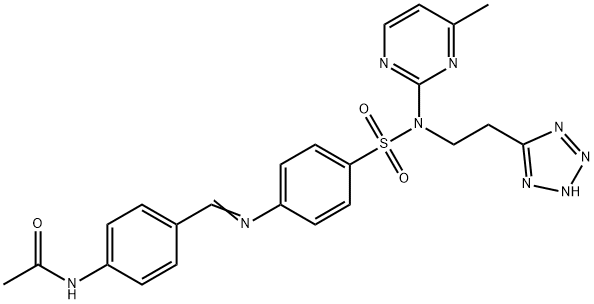 N-[4-[[[4-[[N-(4-Methyl-2-pyrimidinyl)-N-[2-(1H-tetrazol-5-yl)ethyl]amino]sulfonyl]phenyl]imino]methyl]phenyl]acetamide Structure