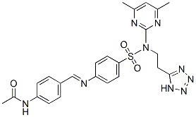 N-[4-[[[4-[[N-(4,6-Dimethyl-2-pyrimidinyl)-N-[2-(1H-tetrazol-5-yl)ethyl]amino]sulfonyl]phenyl]imino]methyl]phenyl]acetamide 구조식 이미지