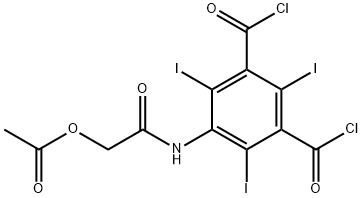 5-[[2-(아세틸옥시)아세틸]아미노]-2,4,6-트리요오도-1,3-벤젠디카르보닐디클로라이드 구조식 이미지
