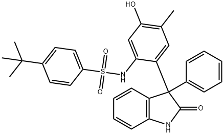 4-tert-butyl-N-(5-hydroxy-4-methyl-2-(2-oxo-3-phenylindolin 구조식 이미지