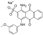 sodium 1-amino-9,10-dihydro-4-[(3-methoxyphenyl)amino]-9,10-dioxoanthracene-2-sulphonate 구조식 이미지