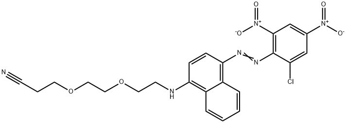 3-[2-[2-[[4-[(2-chloro-4,6-dinitrophenyl)azo]-1-naphthyl]amino]ethoxy]ethoxy]propiononitrile 구조식 이미지