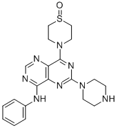 8-Anilino-4-(1-oxido-thiomorpholino)-2-piperazino-pyrimido(5,4-d)pyrim idine Structure