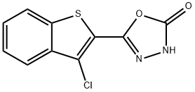 3-chloro-2-(2,3-dihydro-2-oxo-1,3,4-oxadiazol-5-yl)benzo(b)thiophene 구조식 이미지