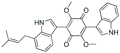 2-(1H-Indol-3-yl)-5-[7-(3-methyl-2-butenyl)-1H-indol-3-yl]-3,6-dimethoxy-2,5-cyclohexadiene-1,4-dione 구조식 이미지