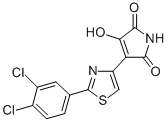 1H-Pyrrole-2,5-dione, 3-(2-(3,4-dichlorophenyl)-4-thiazolyl)-4-hydroxy - Structure