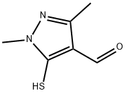 1H-Pyrazole-4-carboxaldehyde,  5-mercapto-1,3-dimethyl- Structure
