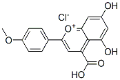 4-Carboxy-5,7-dihydroxy-2-(4-methoxyphenyl)-1-benzopyrylium chloride Structure