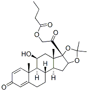 11beta,21-dihydroxy-16alpha,17-(isopropylidenedioxy)pregna-1,4-diene-3,20-dione 21-butyrate Structure