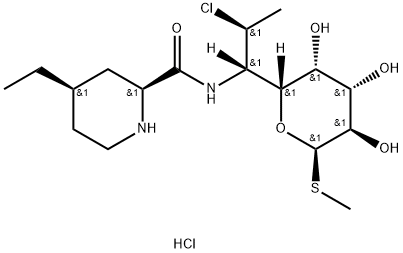 L-threo-.alpha.-D-galacto-Octopyranoside, methyl 7-chloro-6,7,8-trideoxy-6-(2S,4R)-4-ethyl-2-piperidinylcarbonylamino-1-thio-, monohydrochloride 구조식 이미지