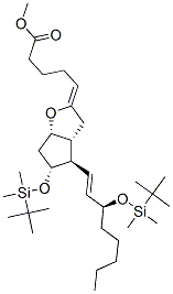 methyl (5Z,13E,15S)-11alpha,15-bis[[(tert-butyl)dimethylsilyl]oxy]-6,9alpha-epoxyprosta-5,13-dien-1-oate 구조식 이미지