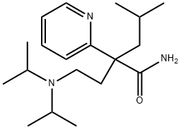 알파-[2-(디이소프로필아미노)에틸]-알파-이소부틸피리딘-2-아세트아미드 구조식 이미지