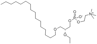 1-O-헥사데실-2-O-에틸-SN-글리세로-3-포스포릴콜린 구조식 이미지