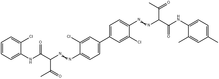 Butanamide, 2-[[3,3'-dichloro-4'-[[1- [[(2-chlorophenyl)amino]carbonyl]-2-oxopropyl]azo ][1,1'-biphenyl]-4-yl]azo]-N-(2,4-dimethylphenyl)- 3-oxo- Structure