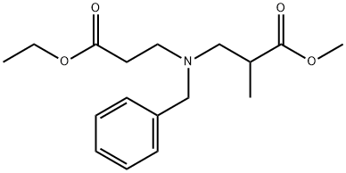 에틸N-(3-메톡시-2-메틸-3-옥소프로필)-N-(페닐메틸)-베타-알라니네이트 구조식 이미지