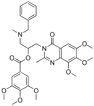 Benzoic  acid,  3,4,5-trimethoxy-,  1-[[methyl(phenylmethyl)amino]methyl]-2-(6,7,8-trimethoxy-2-methyl-4-oxo-3(4H)-quinazolinyl)ethyl  ester  (9CI) Structure