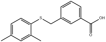 Benzoic acid, 3-[[(2,4-dimethylphenyl)thio]methyl]- Structure