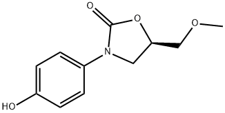 (R)-3-(4-히드록시페닐)-5-(메톡시메틸)-2-옥사졸리디논 구조식 이미지