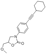 2-Oxazolidinone, 3-(4-(cyclohexylethynyl)phenyl)-5-(methoxymethyl)- Structure
