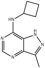 1H-Pyrazolo[4,3-d]pyrimidin-7-amine,N-cyclobutyl-3-methyl-(9CI) 구조식 이미지