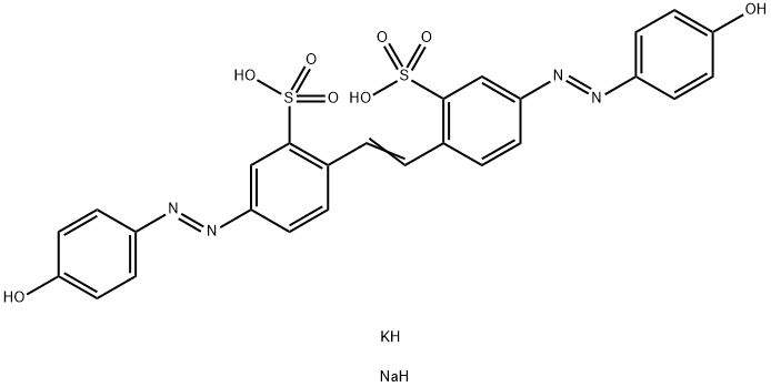 potassium sodium 4,4'-bis[(4-hydroxyphenyl)azo]stilbene-2,2'-disulphonate Structure