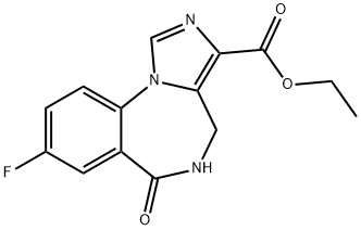 4H-IMIDAZO[1,5-A][1,4]벤조디아제핀-3-카르복실산,8-FLUORO-5,6-DIHYDRO-6-OXO-,에틸에스테르 구조식 이미지