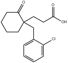 3-[1-[(2-chlorophenyl)methyl]-2-oxo-cyclohexyl]propanoic acid Structure