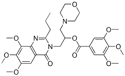 Benzoic  acid,  3,4,5-trimethoxy-,  1-(4-morpholinylmethyl)-2-(6,7,8-trimethoxy-4-oxo-2-propyl-3(4H)-quinazolinyl)ethyl  ester 구조식 이미지