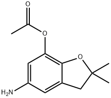 7-Benzofuranol,5-amino-2,3-dihydro-2,2-dimethyl-,acetate(ester)(9CI) Structure