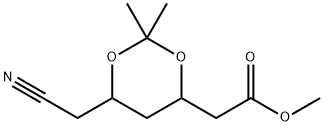 1,3-Dioxane-4-aceticacid,6-(cyanomethyl)-2,2-dimethyl-,methylester(9CI) Structure