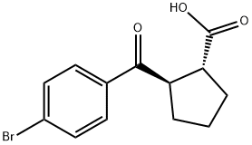 CYCLOPENTANECARBOXYLIC ACID, 2-(4-BROMOBENZOYL)-, (1R,2R)- Structure