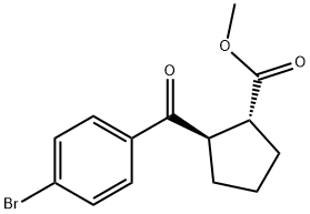 CYCLOPENTANECARBOXYLIC ACID, 2-(4-BROMOBENZOYL)-, METHYL ESTER, (1R,2R)- Structure